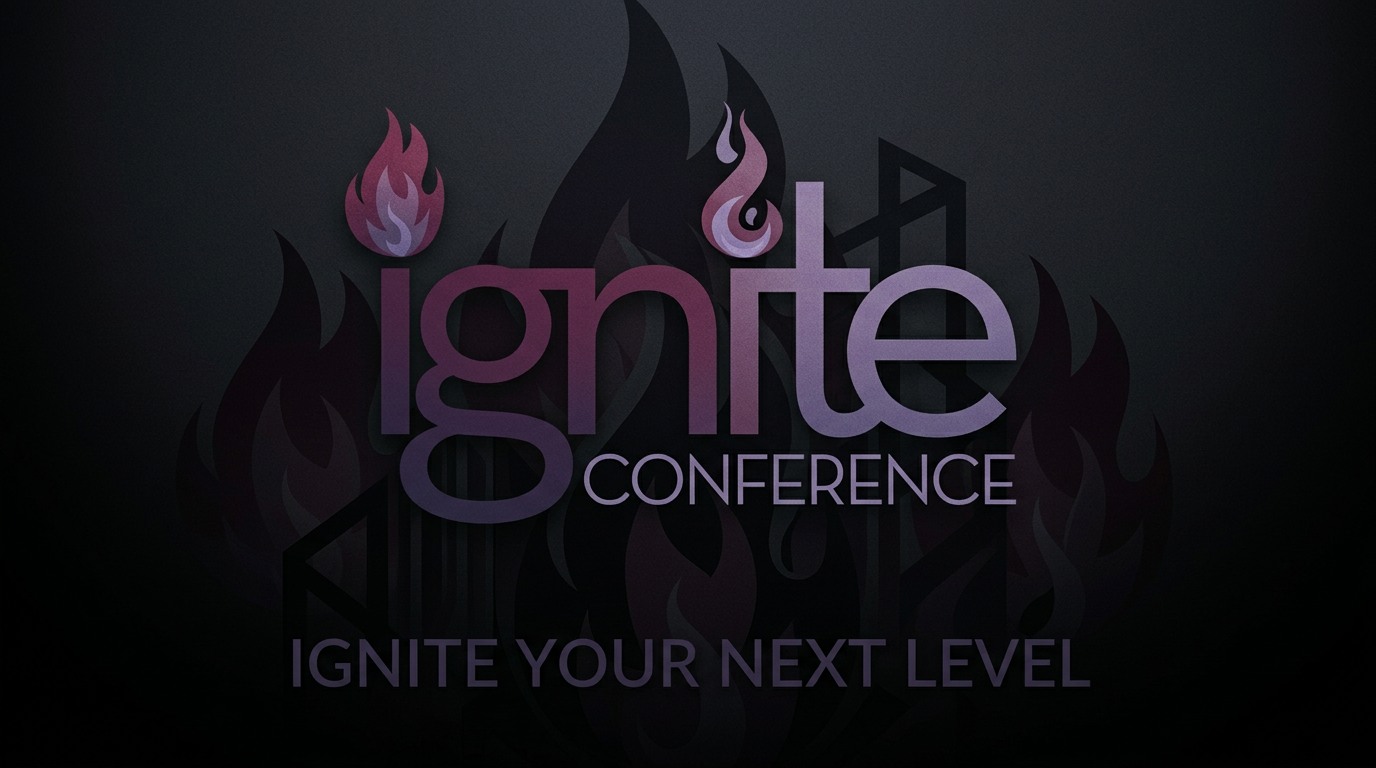 Ignite Conference brand mark in dark violet and magenta tones